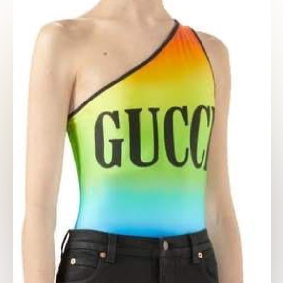 Gucci rainbow color block one piece swimsuit - Picture 3 of 9